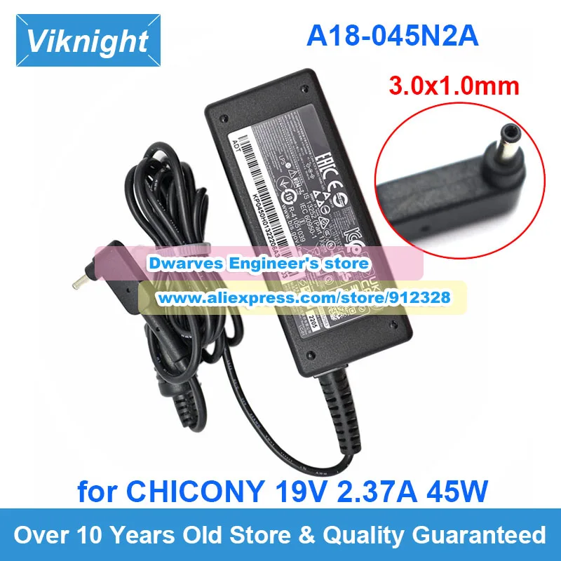 

Genuine A18-045N2A AC Adapter 19V 2.37A 45W Power Supply for Chicony A045R072P Laptop Charger 3.0x1.0mm Tip