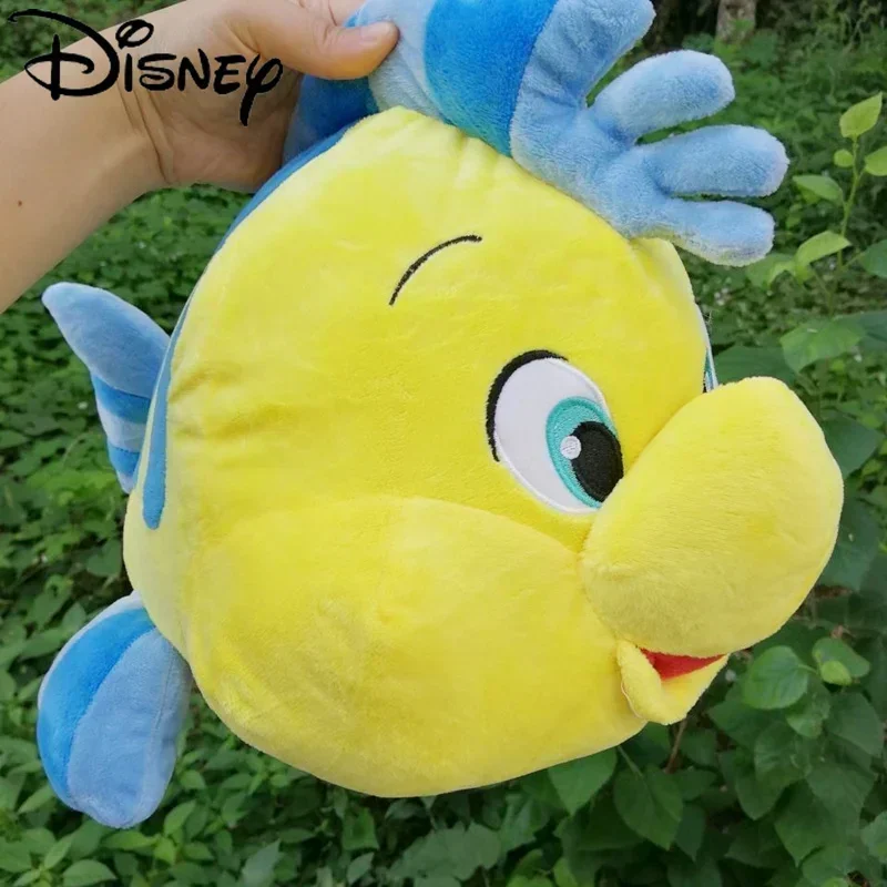 Disney Kawaii 35cm/45cm Flounder Ariel The Little Mermaid Princess Plush Stuffed Dolls Cartoon Chubby Pillow For Child Girl Gift