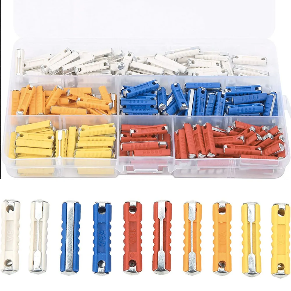 200PCS GBC European Automotive Fuse Set 5/8/10/16/30AMP 6mm Car Blade Bakelite Auto Classic Car Fuse For Vintage Cars