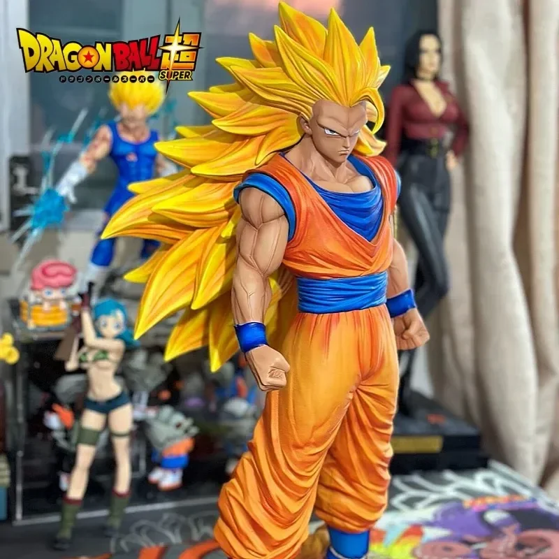 

31/32cm Dragon Ball Z Goku Figure Ssj3 Dbz Super Saiyan 3 Anime Figures Pvc Statue 2 Arms Action Figurine Model Gift Toy