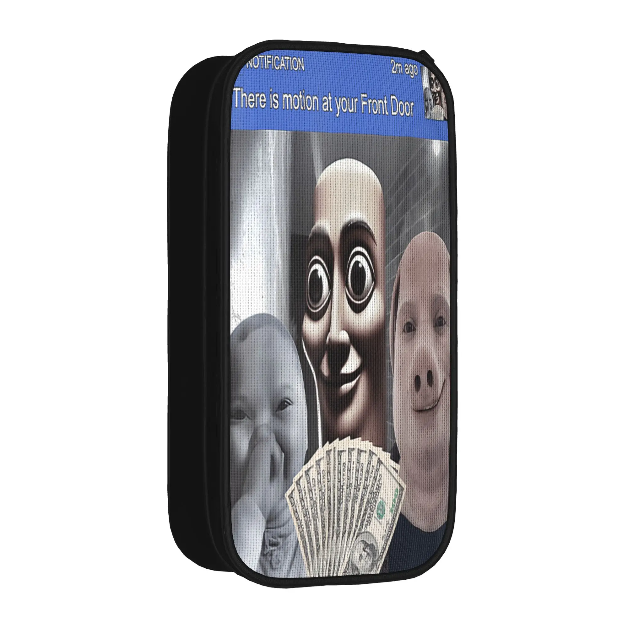 Motion at Your Front Door Tung Sahur John Pork Ai Baby Meme Pencil Case Pencil Bag Students Canvas Back To School Pencil Cases