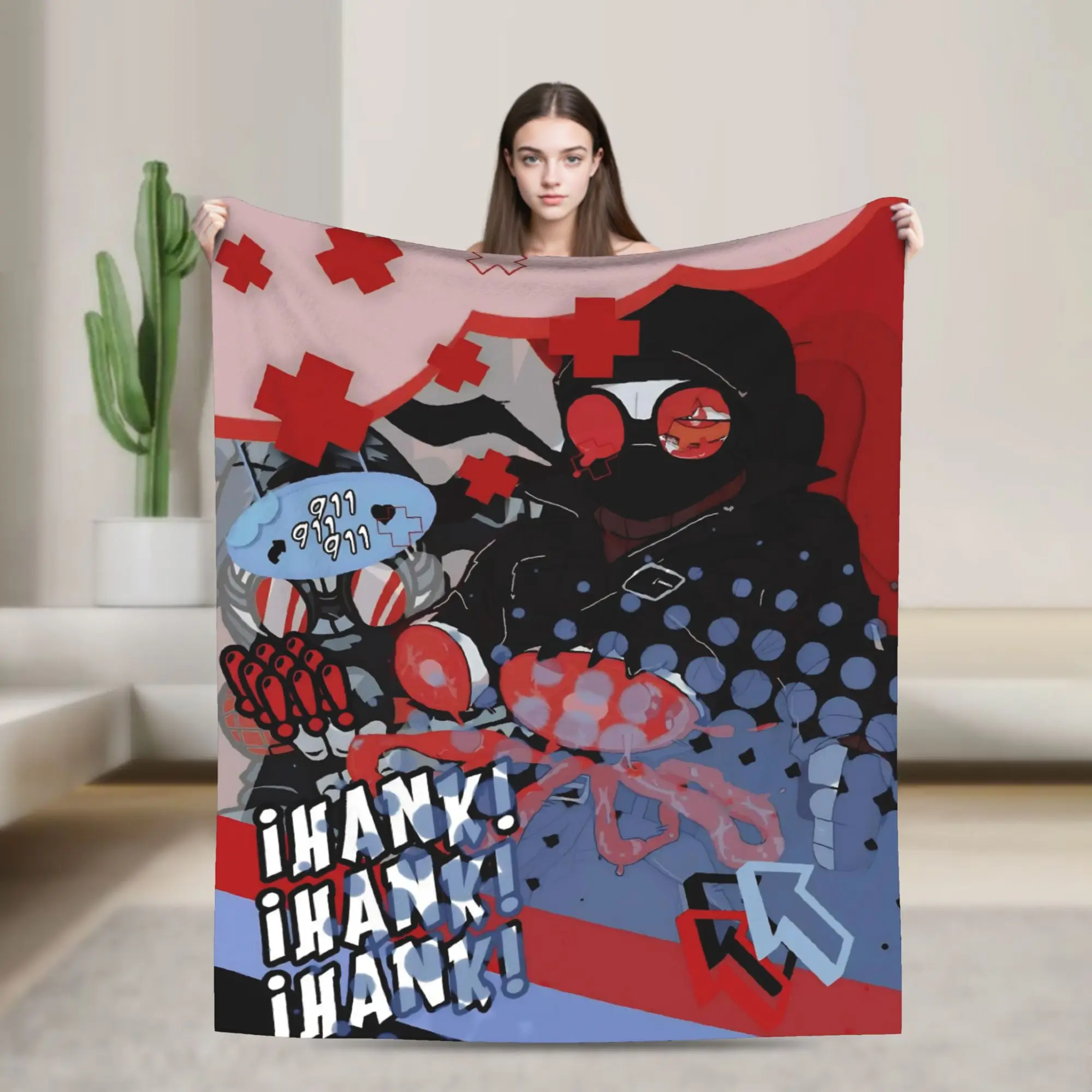 MADNESS COMBAT Hank Print Blanket For Men Women Super Soft Cozy  Throw Blankets for Bed 50x60 Inches Multiple Sizes