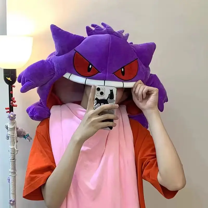 Kawaii Anime Pokemon Gengar Big Tongue Plushies Peripheral Big Size Sleep Pillow Dual Purpose Nap Blanket Gifts For Children