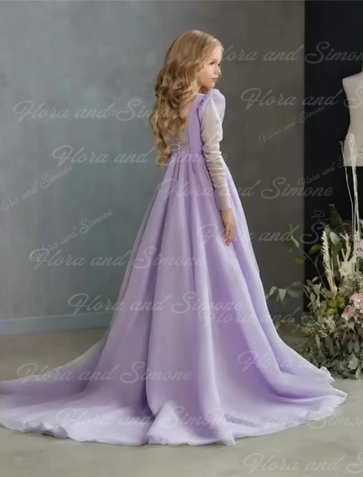 Розовое платье с цветочным узором для девочек по индивидуальному заказу на свадьбу, тюлевое блестящее детское платье с длинными рукавами, подарок на день рождения, вечерние бальные платья для первого причастия