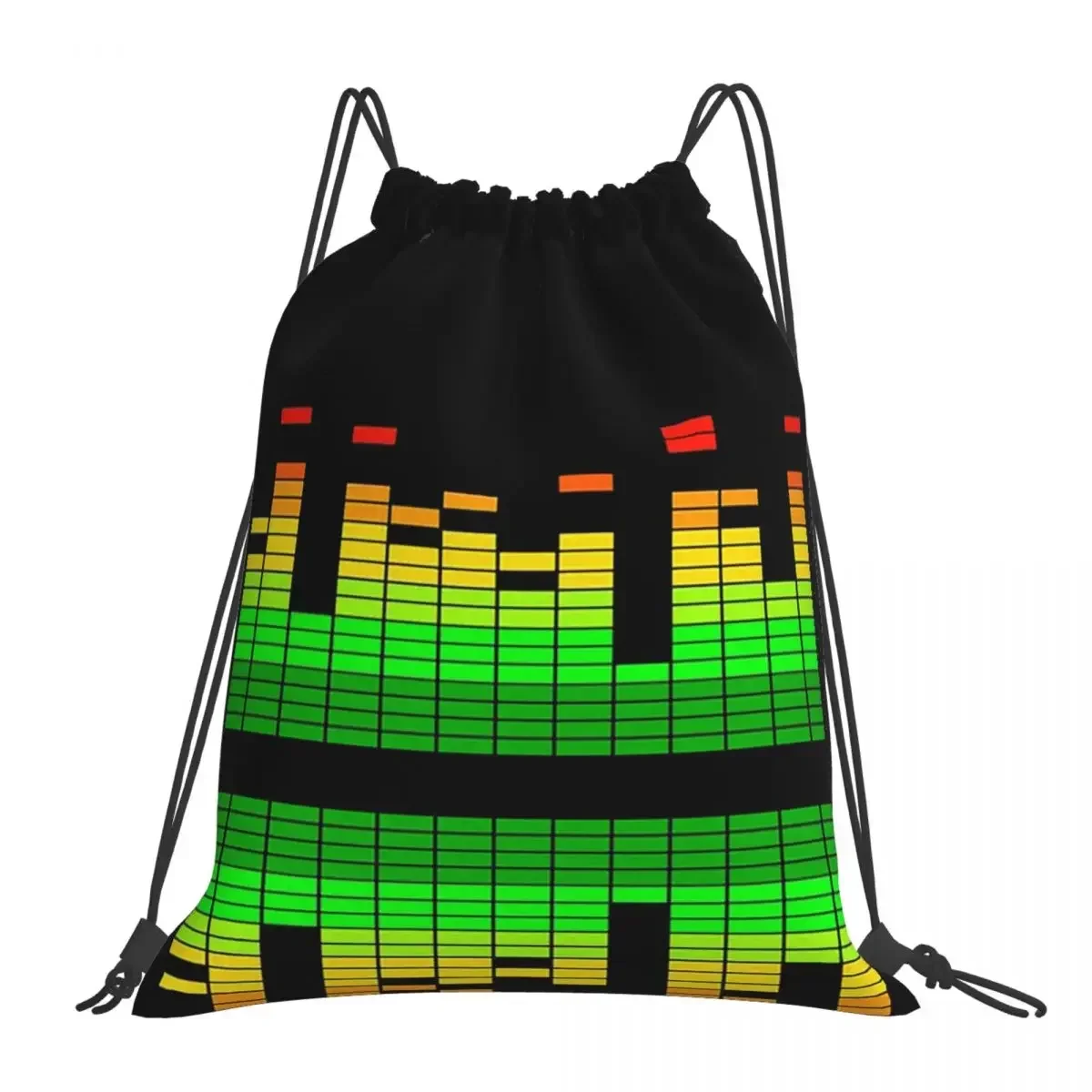 DJ Music Beat Equalizer Backpacks Casual Portable Drawstring Bags Drawstring Bundle Pocket Shoes Bag BookBag Man Woman School