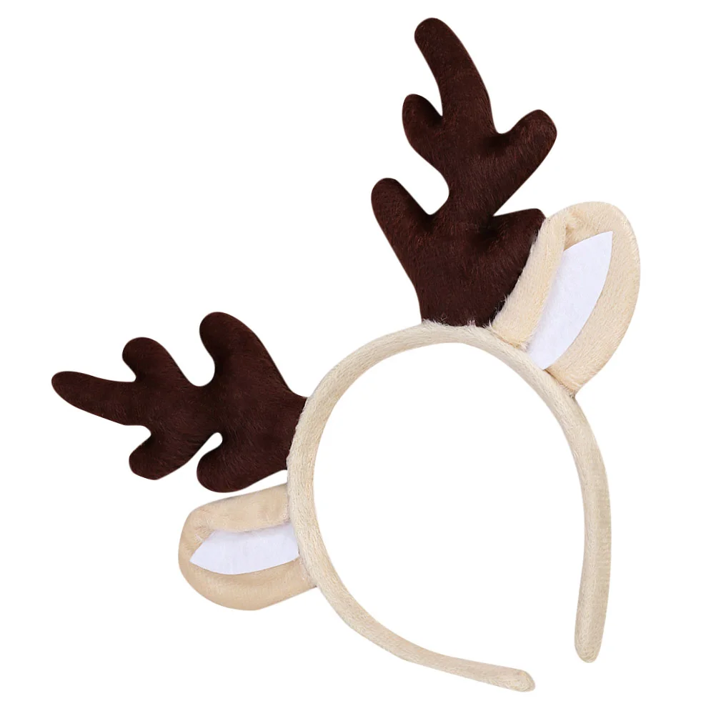 Antler Headband Xmas Headdress Christmas Decor Earrings Chic Hairband Fabric Kid Accessory Party Child Headbands for Kids