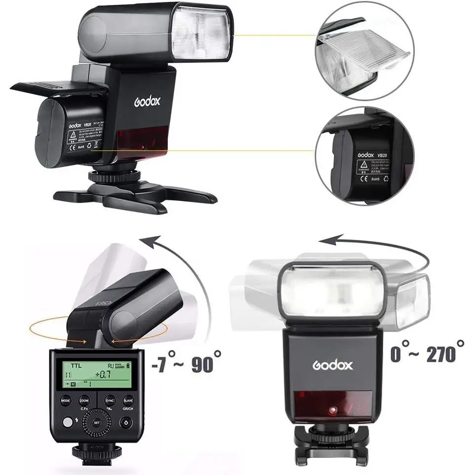 Godox V350o2.4G GN36 TTL 1/8000s HSS with Li-ion Rechargeable Battery 500 Full Power Camera Flash,for Olympus Panasonic