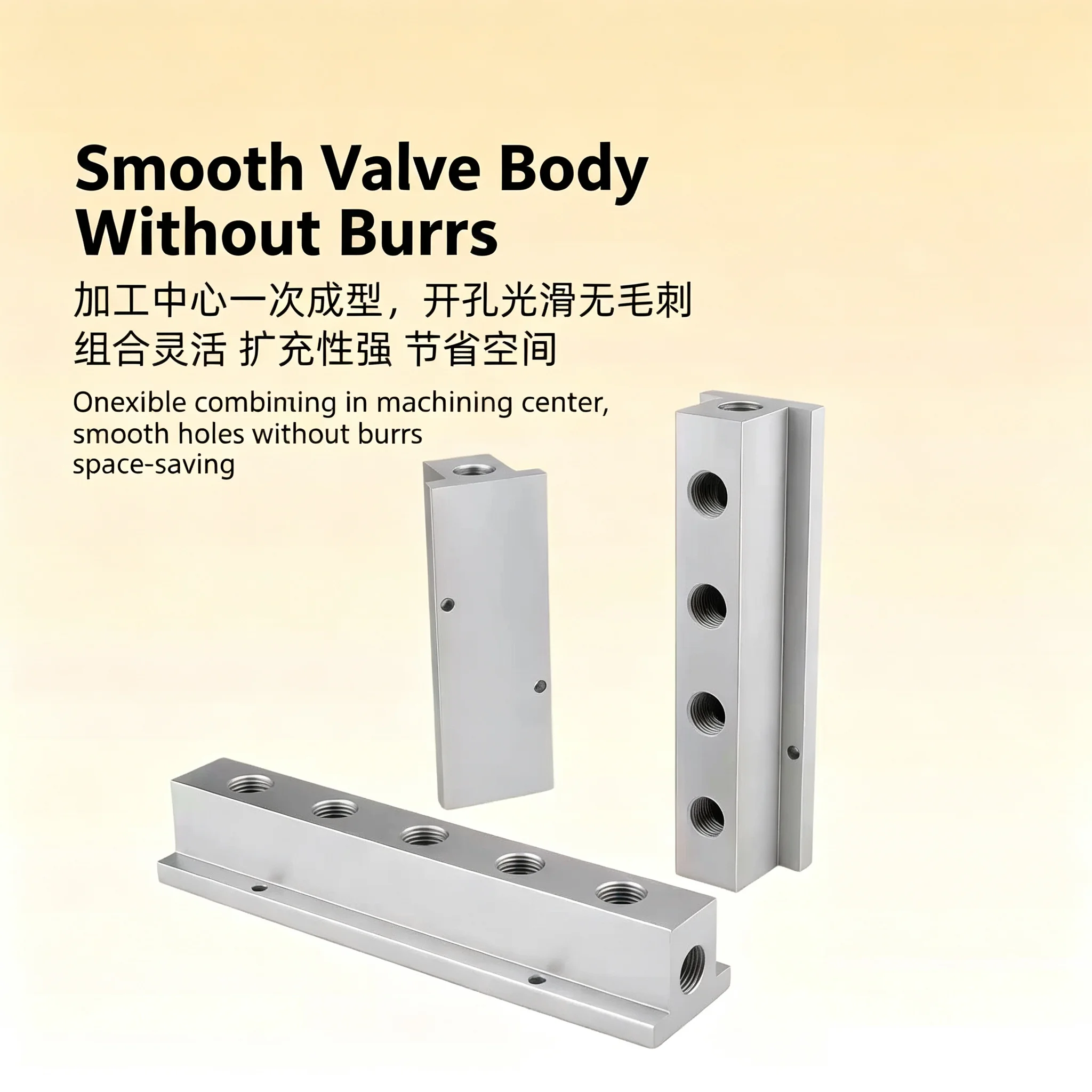 T-Type Aluminum Inline Air Manifold Block Splitter for Pneumatic Air Compressor Standard/High Ventilation Fitting