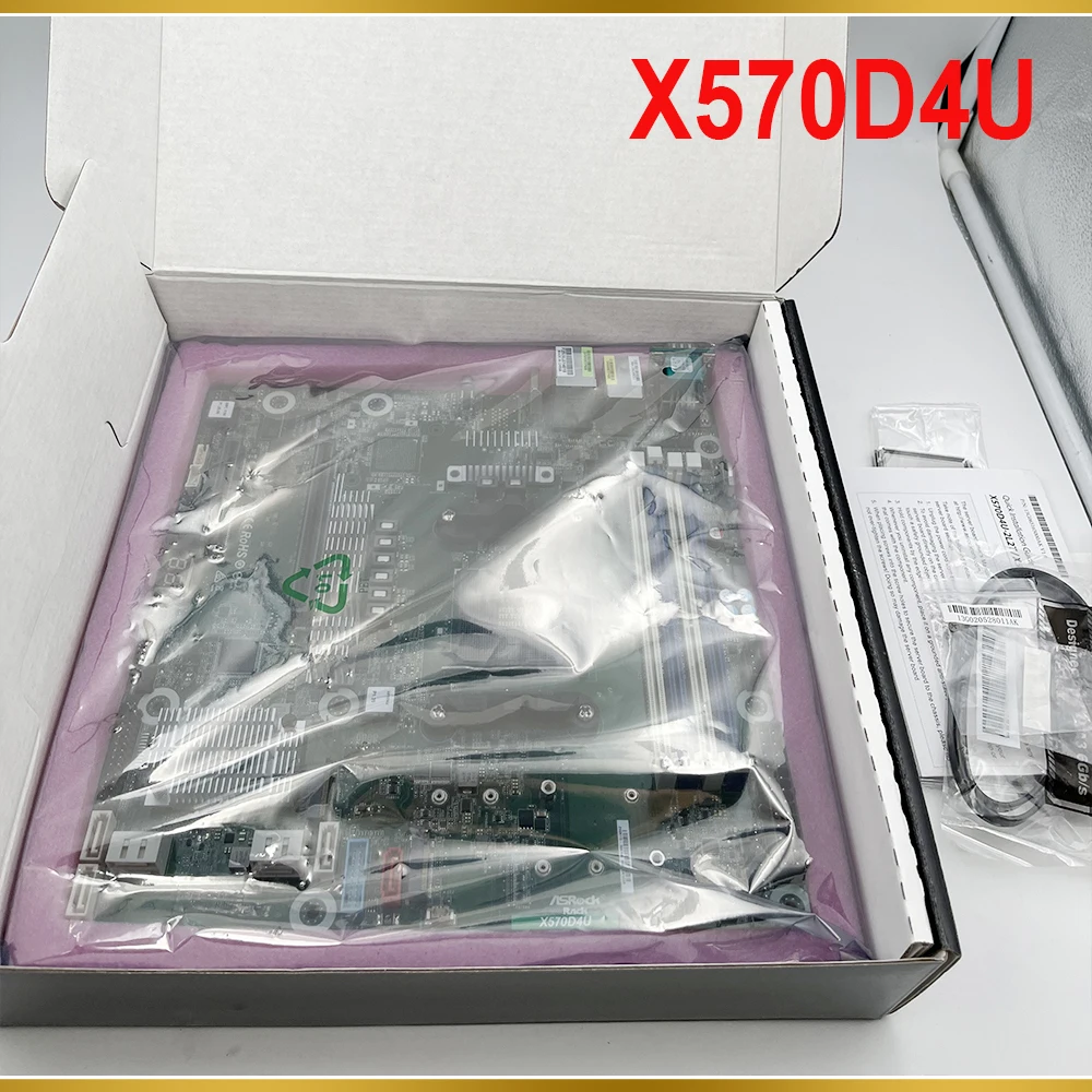 X570D4U Server Motherboard For AsRock Supports For Ryzen 5000 AM4 PGA 1331 DDR4