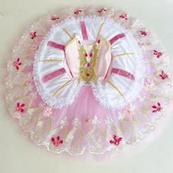 New Professional Ballet Tutu Skirt Pink Cute Costumes Kids Girl Swan Dance Wear Ballet Woman Leotards Dress Female Dance Suit