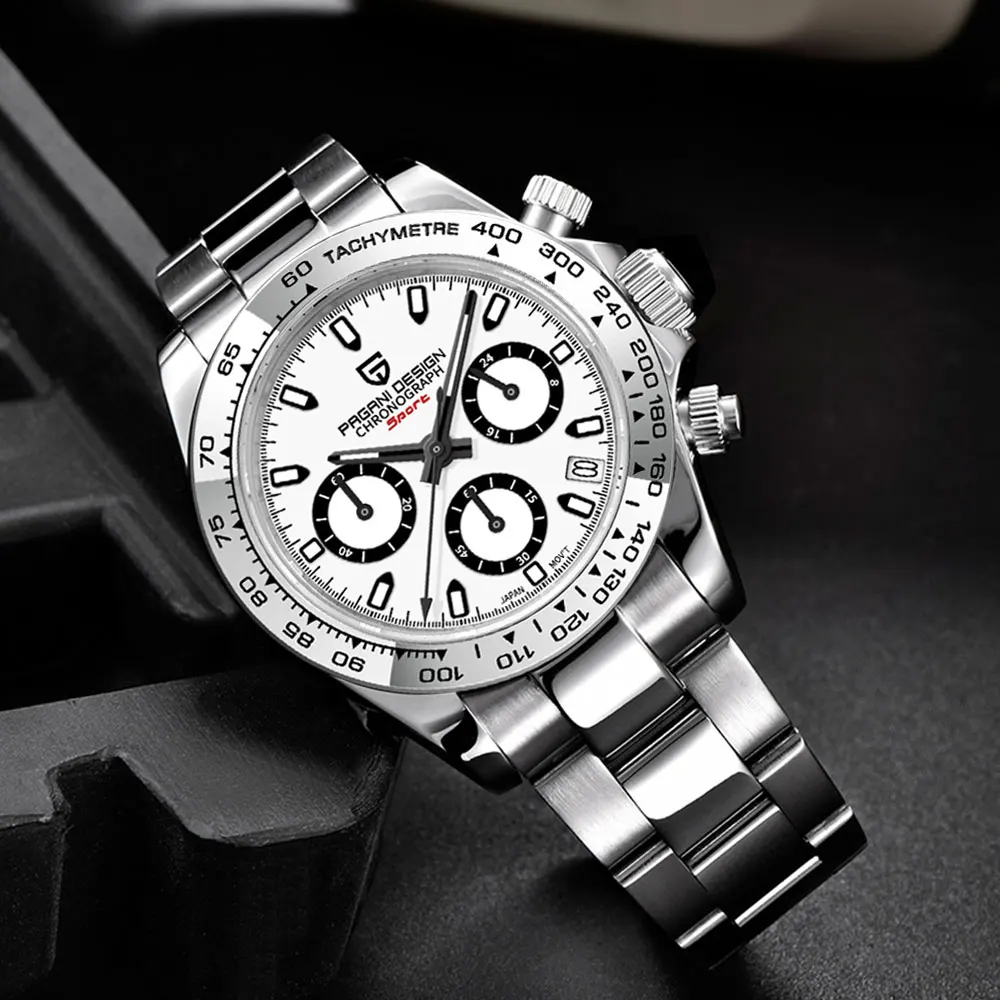 パガーニデザイン新しいクォーツ時計 40 ミリメートルメンズ腕時計 VK63 クロノグラフステンレス鋼防水腕時計ギフト時計リロイ Hombre