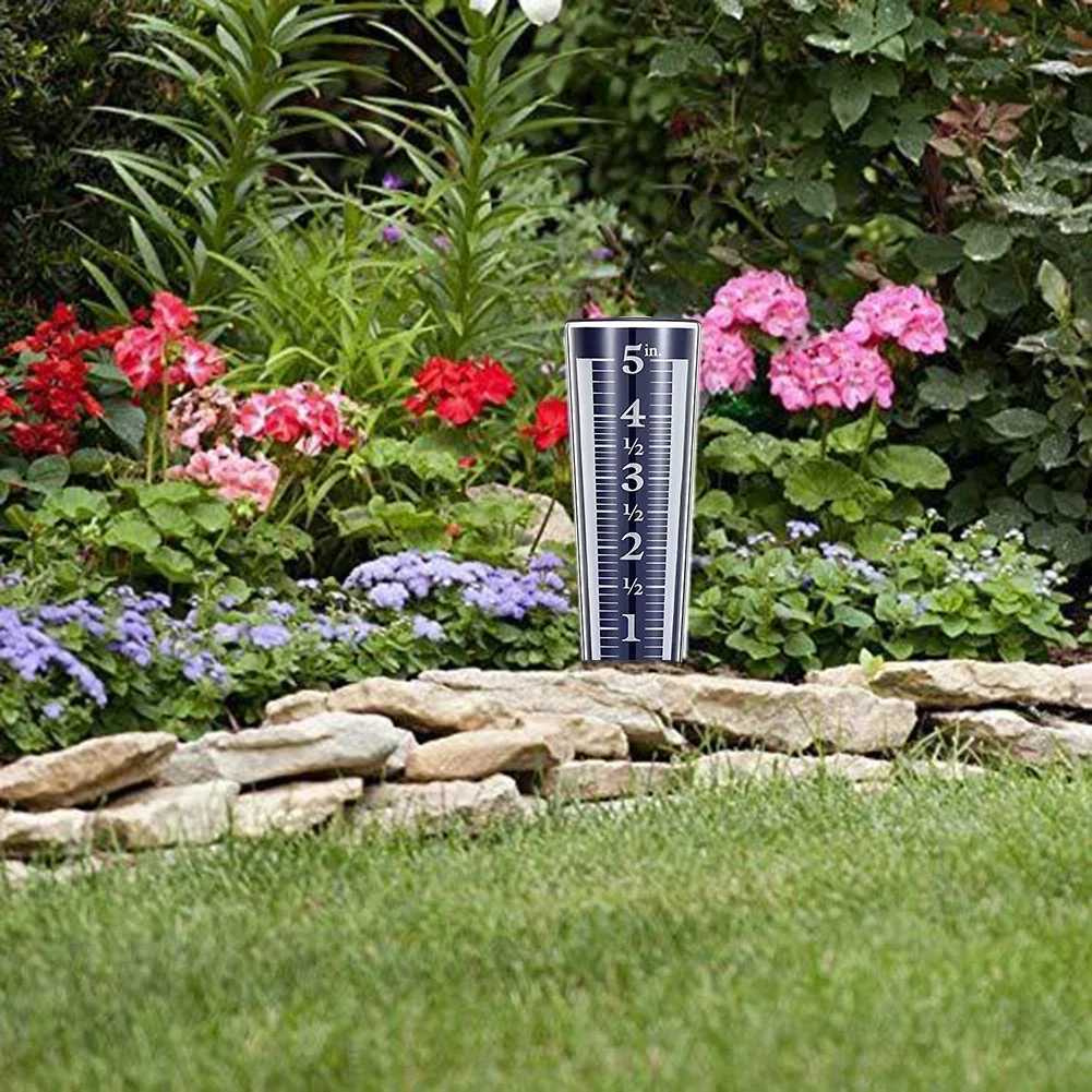 Convenient Mounting Rain Gauge With Hang Hole And Ground Stake Options For Practical For Garden Yard Placement