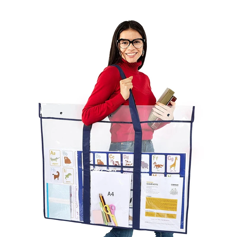 حار TTKK 2 حزمة كبيرة ملصق حقيبة التخزين 31.5X25.5 بوصة لوحة الإعلانات حامل الفن محفظة الحاويات للمعلمين الفصول الدراسية