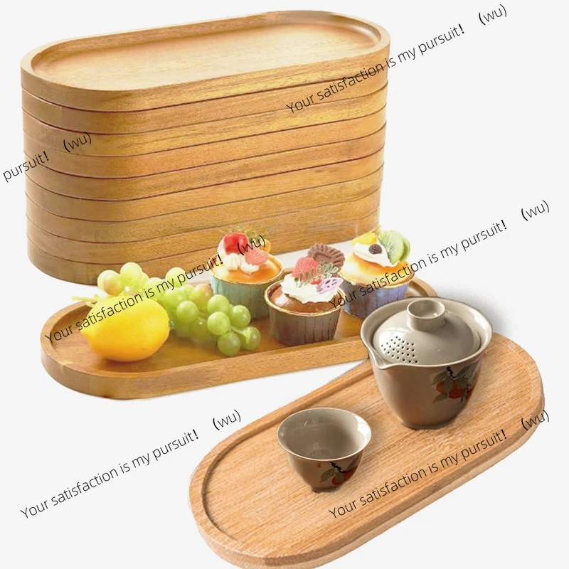 1 piece of tableware Solid wood round dessert plate Japanese wooden tray Snack plate