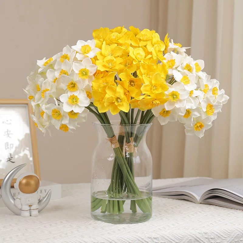 Handmade Simulated Daffodils Can Be Used For Wedding Table Decoration flower decoration  home decor  fake flowers  wedding