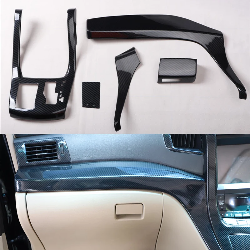 For Toyoto Alphard Vellfire 20 2008-2014 Right Hand Drive ABS Carbon Fiber Style Accessories Gear Interior Decoration Stickers