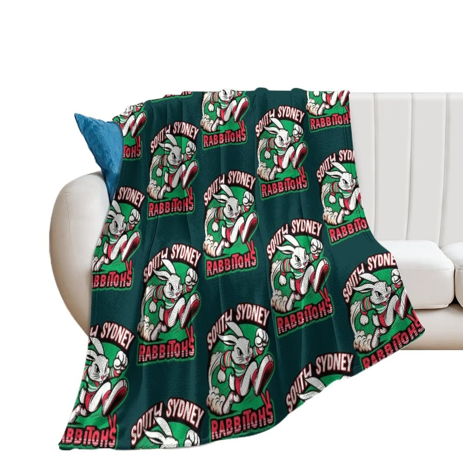 South Sydney Rabbitohs Active Throw Blanket Hair anime Blankets