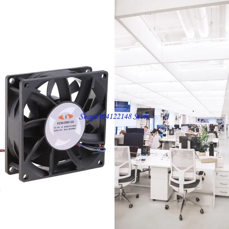 P9FA CPU Dual Ball Bearings 8x8x2.5cm 12V 1.00A Brushless Cooling Exhaust Fan view 3