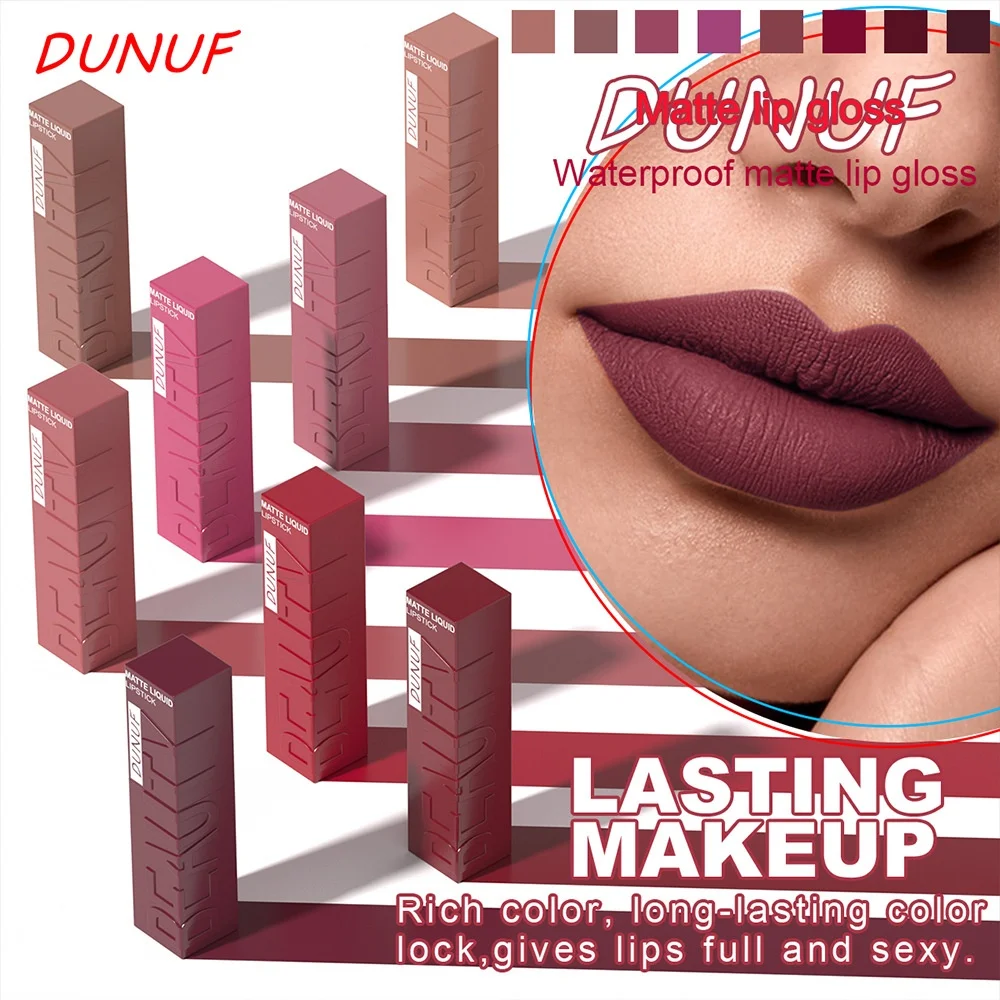 Samtiges Lippenlack Lippenstift Set Pflegend Wasserfest Langhaltend_voghion.com