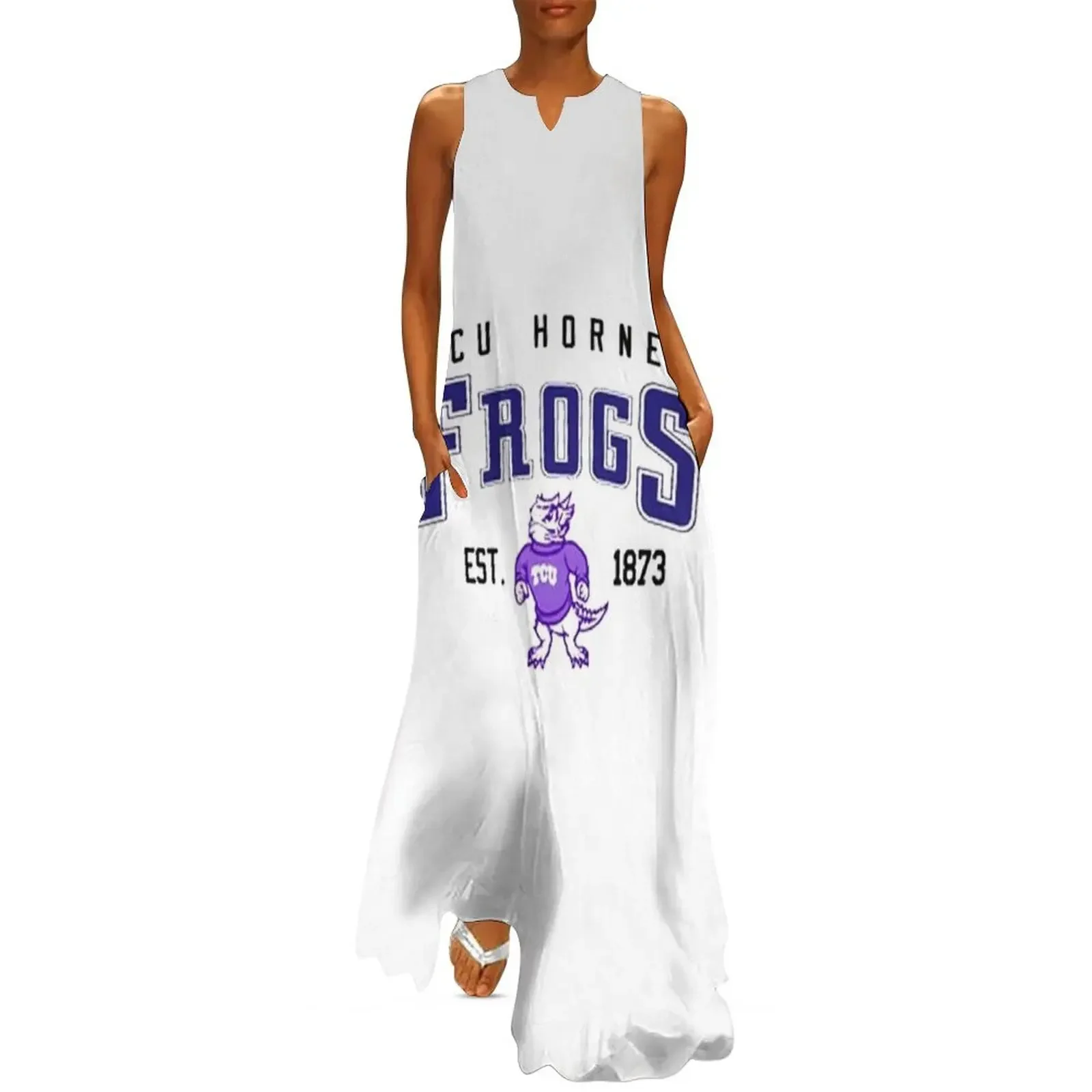 

Horned Frogs TCU Long Dress dress korean style Aesthetic clothing summer outfits for women 2025 dresses ladies 2025 summer Dress