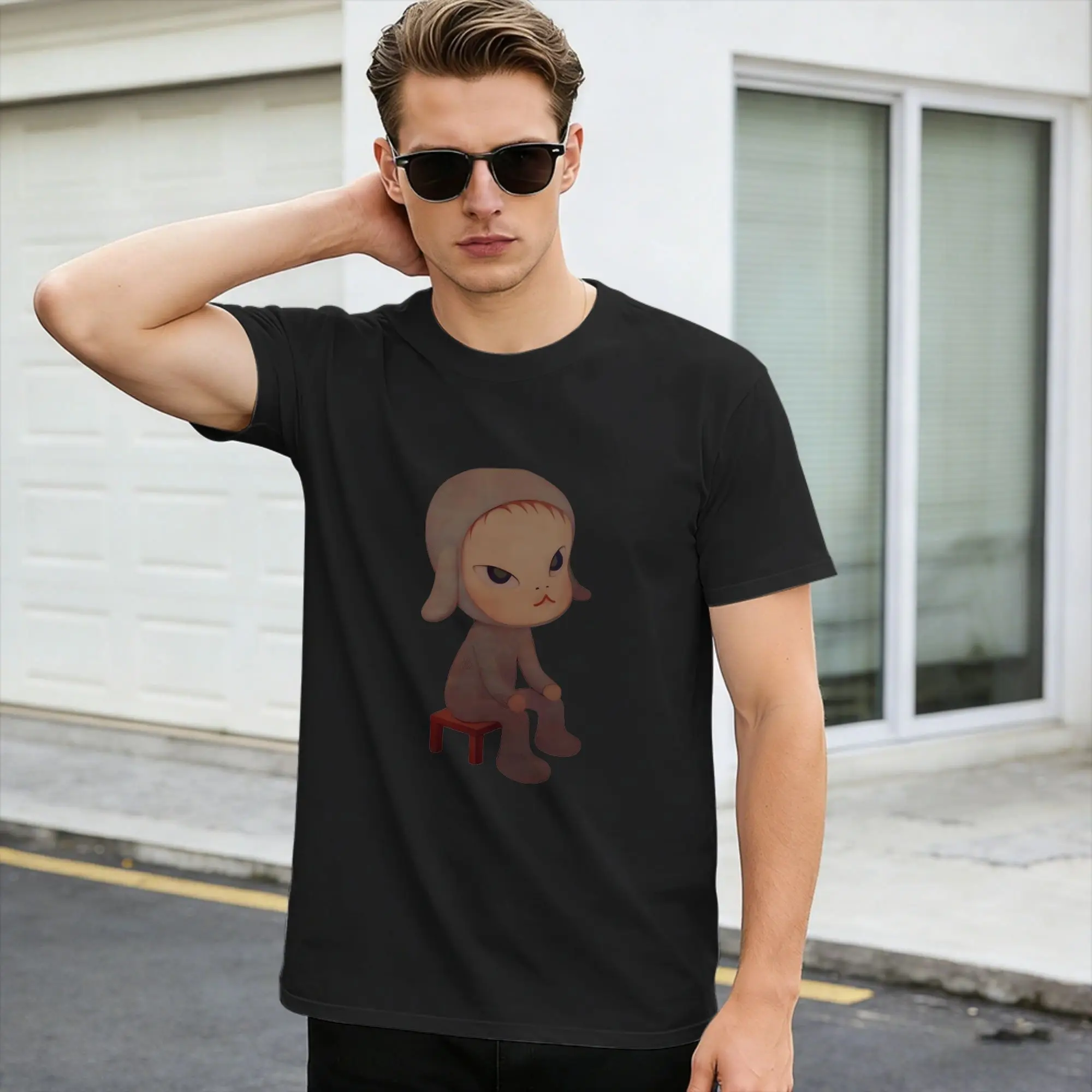 Streetwear T Shirt Summer Y-Yoshitomo Nara Trendy Cool T Shirts  Cotton Tshirt for Men Y2K Basic Short Sleeve Clothes,