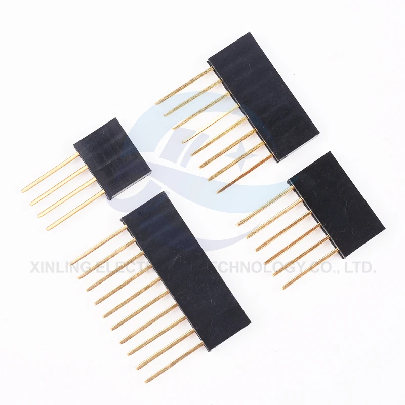 10pcs 1X2/3/4/6/8/10/15 Pin 2.54MM Stackable Long Legs Femal Header For Arduino Shield Stlxy