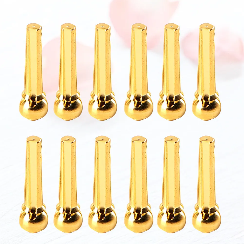 

12Pcs Pure Copper Guitar Bridge Pins Replacement for Broken Old Pins Enhanced Volume Sweep Picking Acoustic Folk Guitar Metal