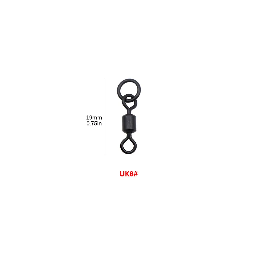 20 Stück Karpfenangeln Wirbel Runde Ring Hair Rig Wirbel UK20 # Für Karpfenhaken Pop Up Bait Boilie Connector Fischzubehör Tackle