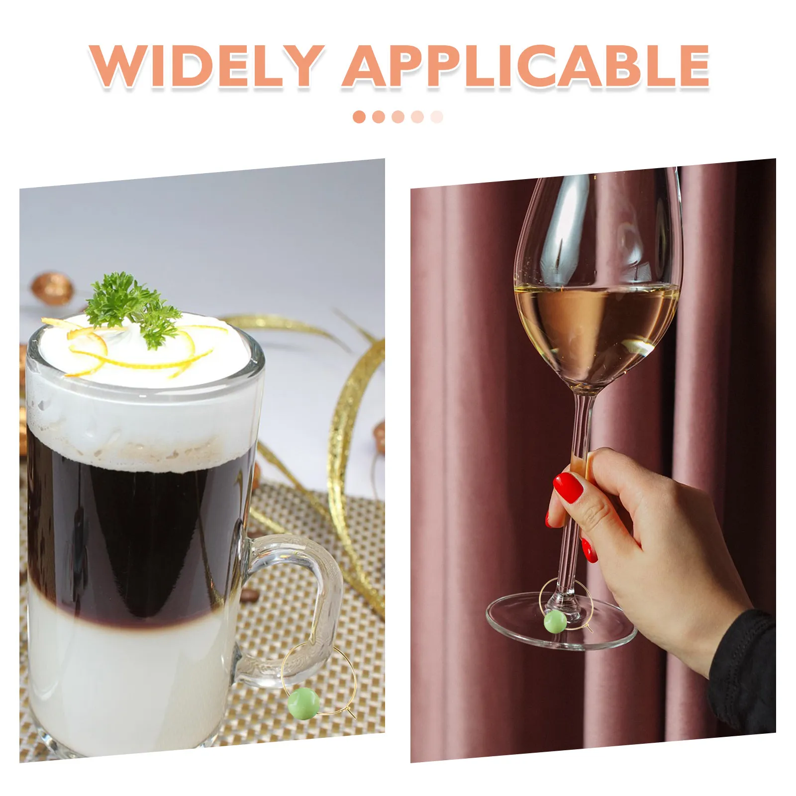 200pcs Reusable Party Cup Markers – Wine Glass Charm Rings for Drink Identification, Easy Swap & Dishwasher Safe