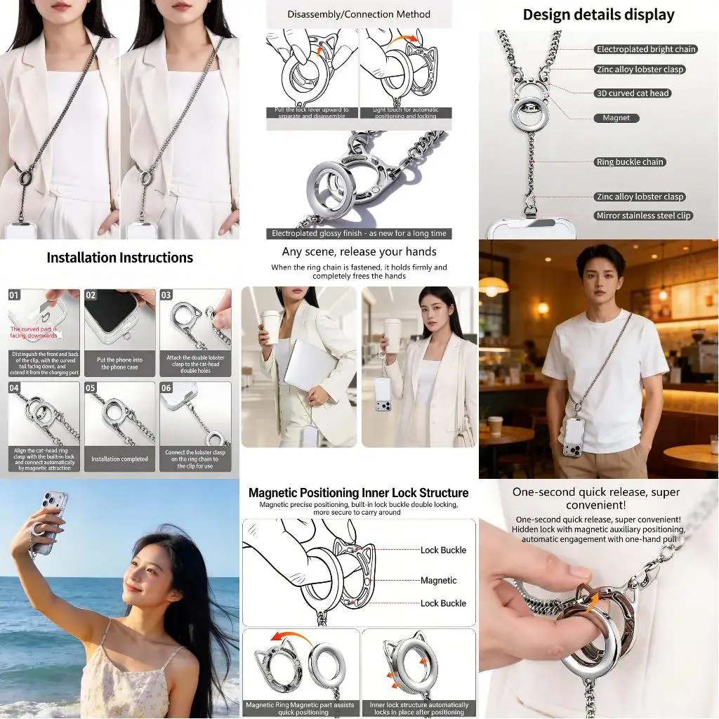  Phone Tethers Lanyard With Locking Mechanism And Wearing Option For Security