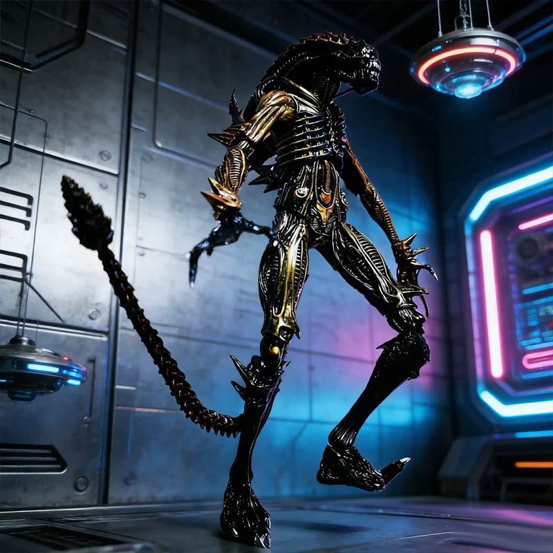 

NECA Classic Battle Alien Collectible Handmade Model Display Dark Golden Stylish Home Decorations Suitable for Collecting Memora