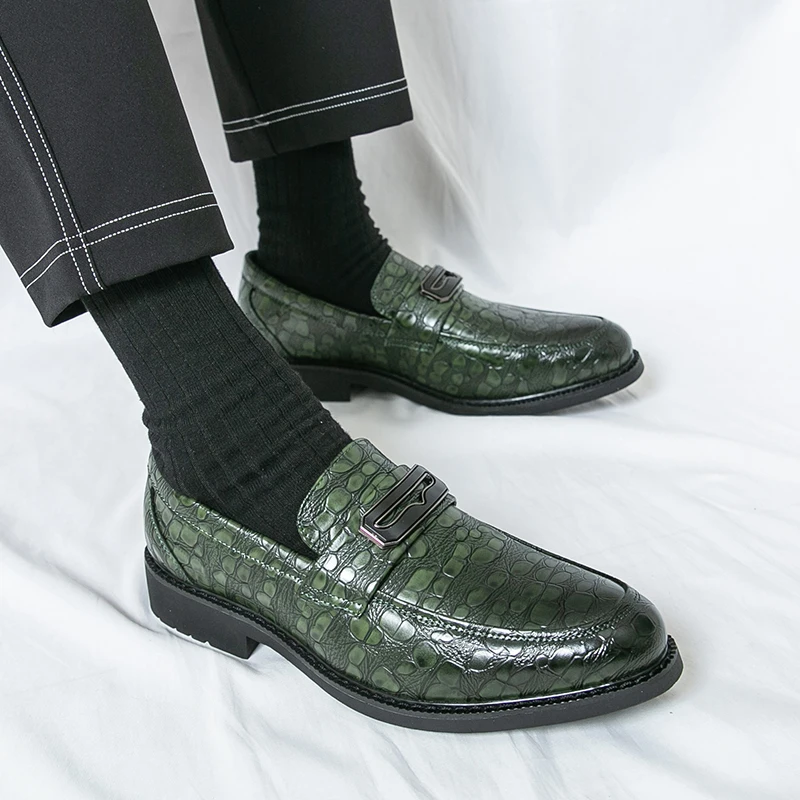 

Men's Casual Business Leather Shoes Uppers Street Fashion Loafers Slip On Multi-functional Durable Driving Shoes Men moccasins