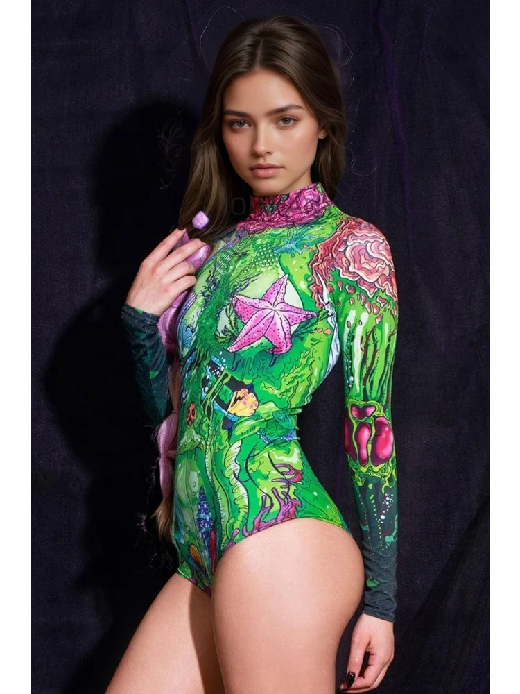Damen-Party-Kostüm für Feiertage, Cyberpunk-Comic-Zombie-Bodysuit, Halloween, lustiges Cosplay-Skelett-Kostüm, Karneval, Stretch-Strumpfhose, Jumpsuit – Detail 15