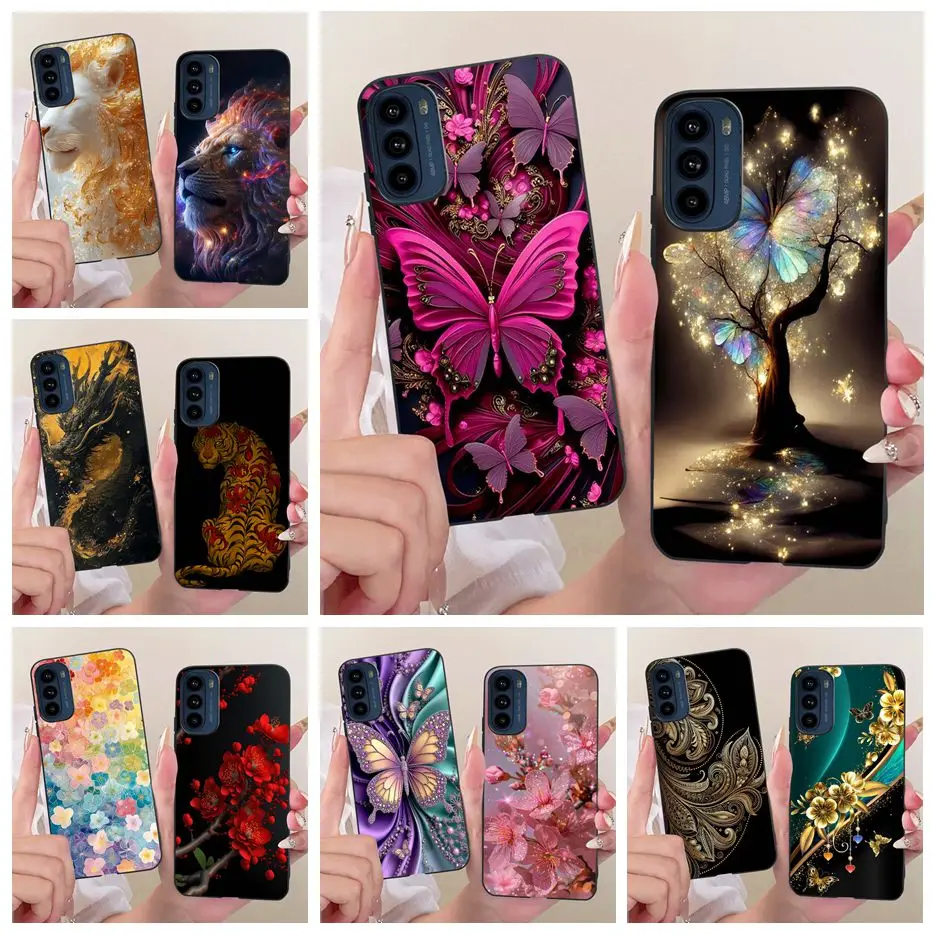Funda para Motorola Moto G41 XT2167-2, elegante funda pintada con diseño de árbol de mariposas, funda de silicona suave para Motorola Moto G41 MotoG41 Fundas