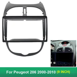 9 Inch 2 Din Car Dashboard Frame CAR DVD Frame Radio Panel Frame Navigation Panel for Peugeot 206 2000-2010 2 din Android