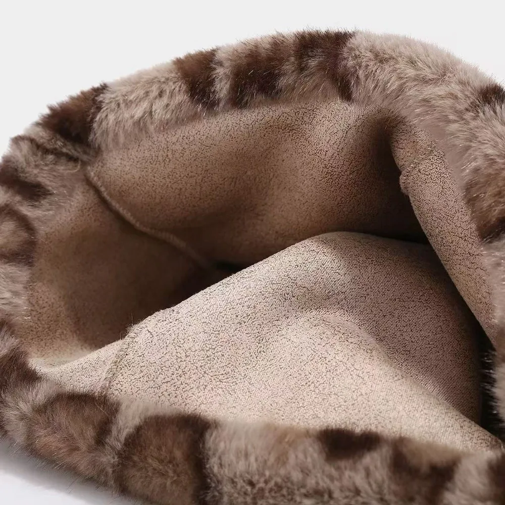 شخصية تقليد فرو المنك ليوبارد الأذن قبعة لينة الكورية نمط Brimless قبعة قبعة كل مباراة الرجعية أفخم الدب قبعة الفتيات