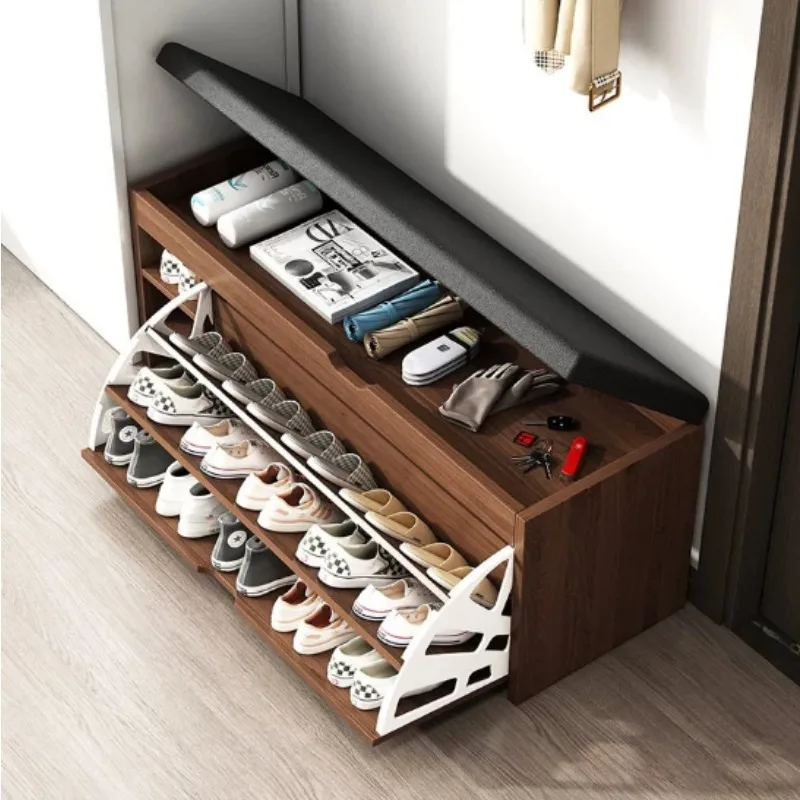Home Entryway Narrow Multi-tier Shoe Rack, Dust Cover Shoe Storage Shelf