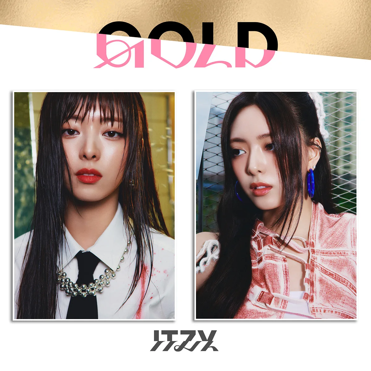 2Pcs/Set Kpop ITZY New Album GOLD Poster High Quality INS Style Self Adhesive Poster Bedroom Wall Stikers RYUJIN YEJI Fans Gifts image 6