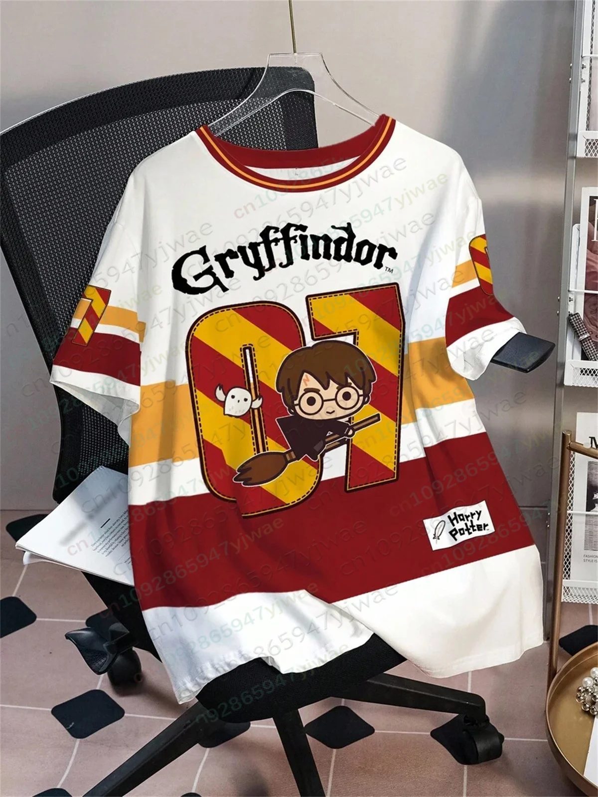 Camiseta de Fútbol de la Escuela Hogwarts de Harry Potter, Camiseta para Fanáticos de la Película, Estampado Gráfico 3D, Manga Corta, Cosplay, Top de Verano para Adultos y Niños