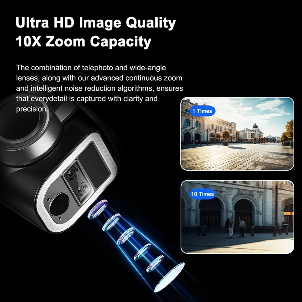 12MP 6K 4G WiFi Solar Camera 10X Optical Zoom 3-Lens Dual Screen Outdoor Auto Tracking CCTV Security Surveillance Cameras