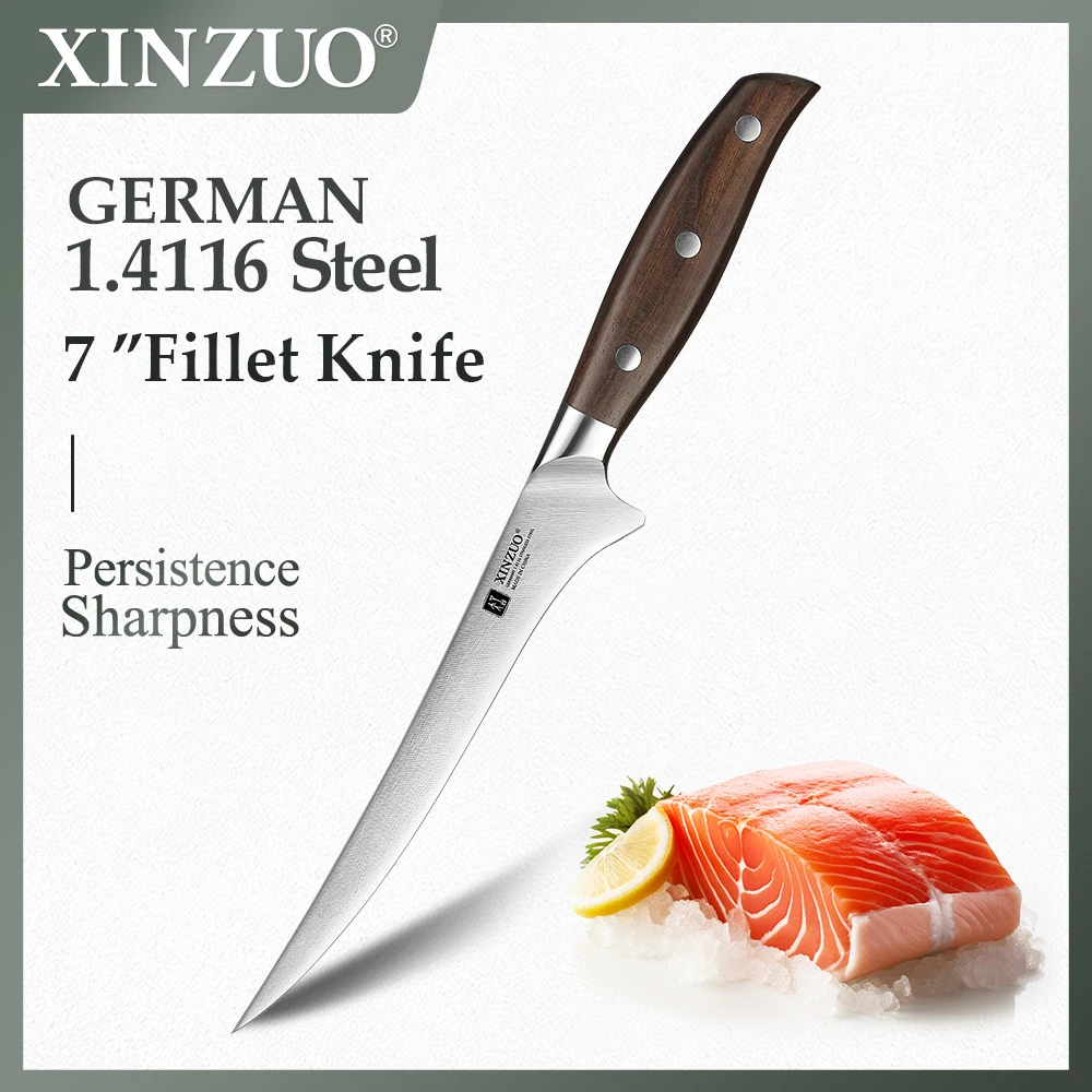 XINZUO  7 Inch Fillet Knife High Quality Fish Knife Ultra-sharp And Long-lasting Premium Red Sandalwood Handle Slice Fish