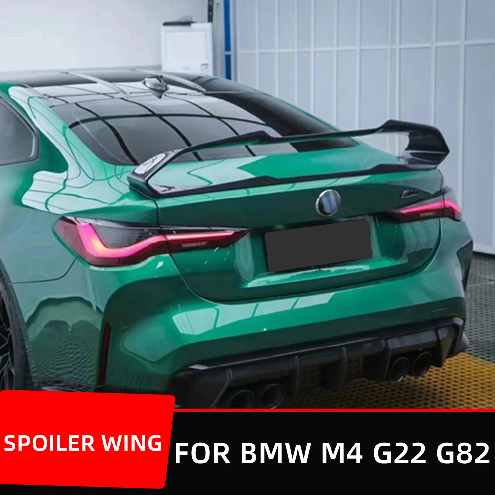 For BMW G80 G82 M3 M4 2021 22 23 Real Carbon Fiber Material Racing Sport Rear Trunk Lid Car Spoiler Wings Exterior Tuning Parts