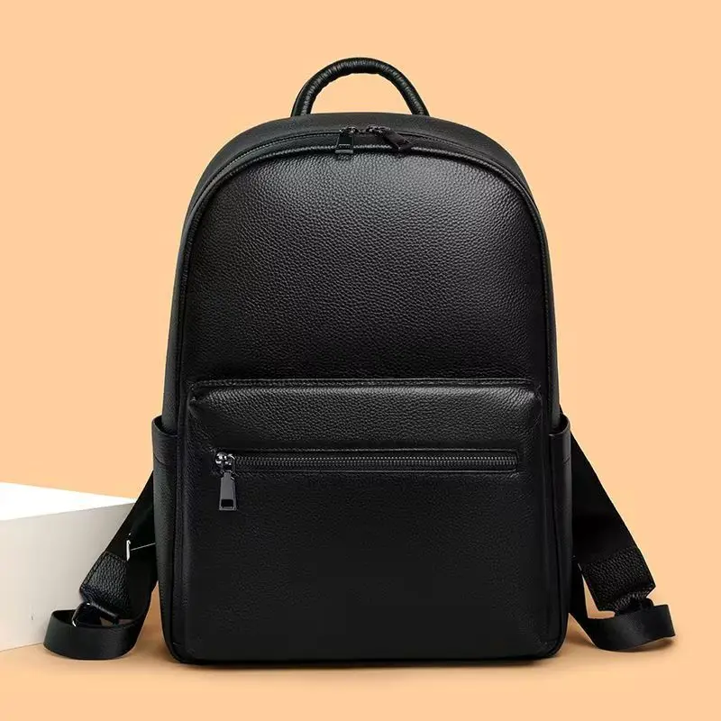 

2025 New Fashion Brand Genuine Leather Men Backpacks Real Natural Leather Student Backpack Boy Luxury Business Laptop School Bag