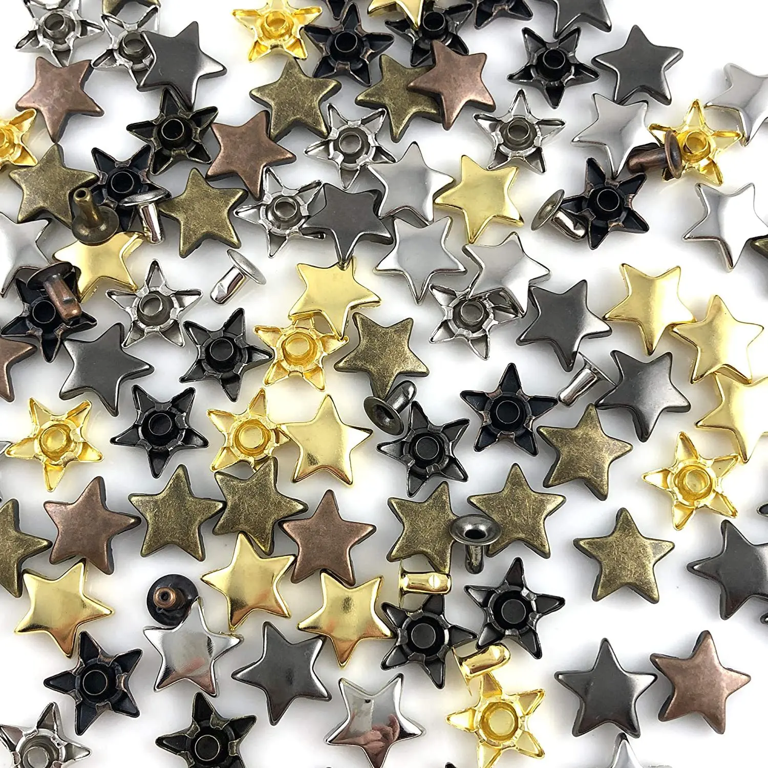 200Sets Gun Metal Star Rivets for Leather Star Rivet Studs Garment Rivets Leather Rivets Studs and Spikes for Leather Craft DIY