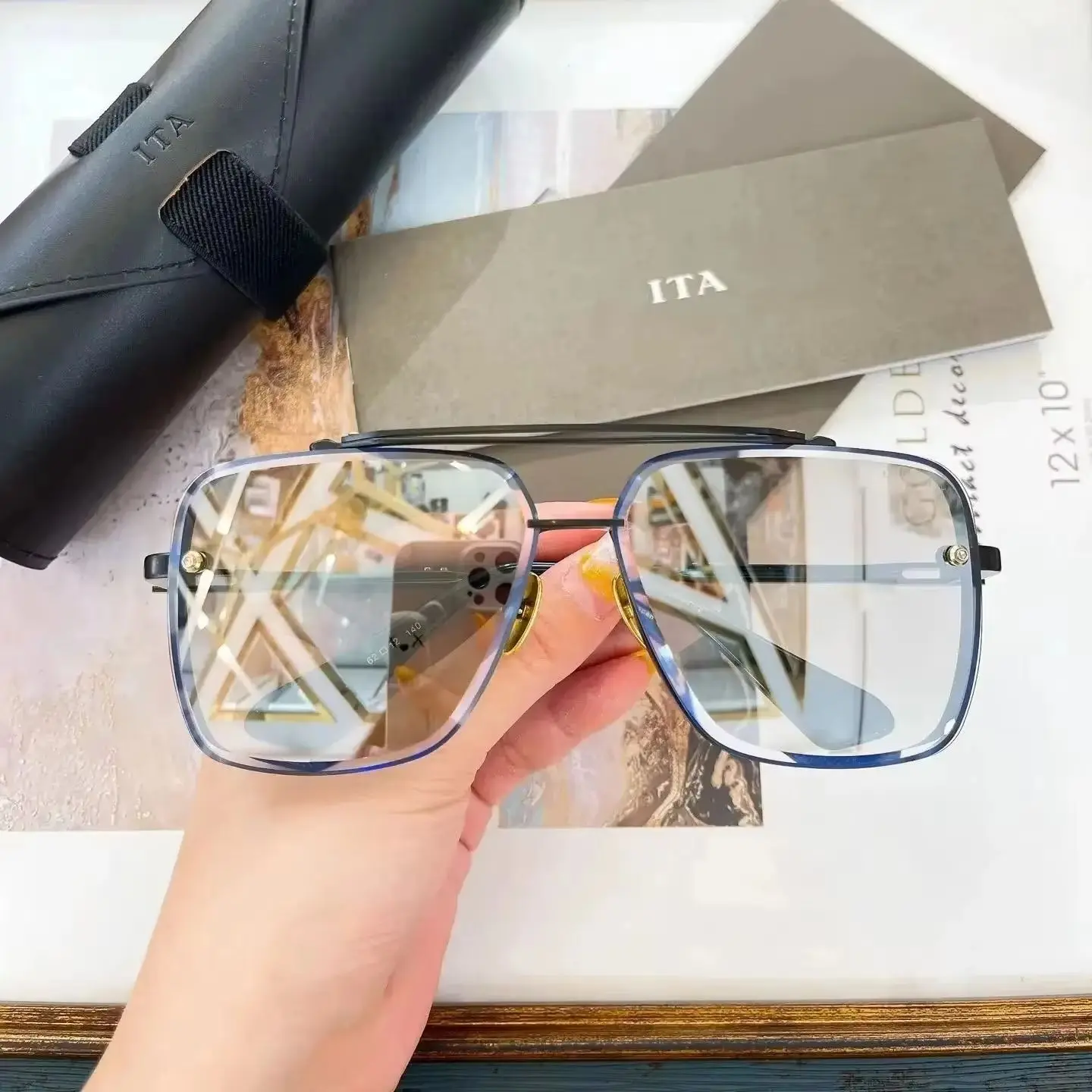 

Newest Brand Women Men Sunglasses Alloy Frame Square Premium Luxury Design Business For Unisex Eyeglasses RETRODITA MACH SIX