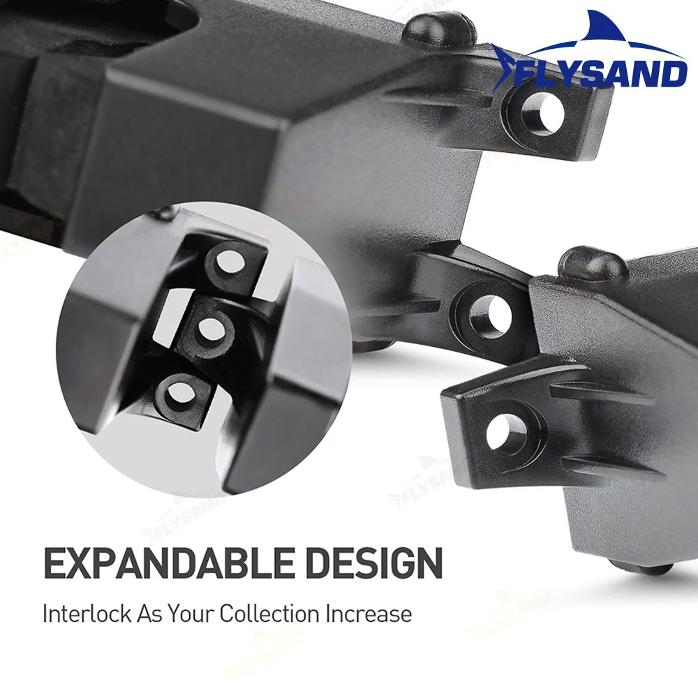 FLYSAND Fishing Vertical 6-Rod Rack Fishing Pole Holder Wall Mount Modular for Garage