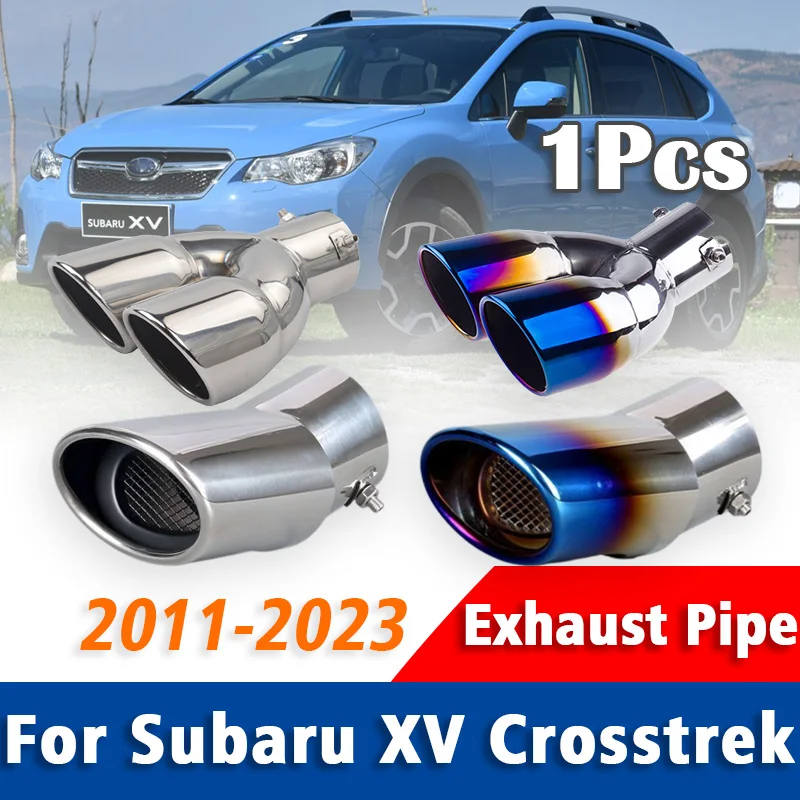 

For Subaru XV Crosstrek 2011-2023 1Pcs Stainless Steel Exhaust Pipe Muffler Tailpipe Muffler Tip Rear Tail Throat Accessories