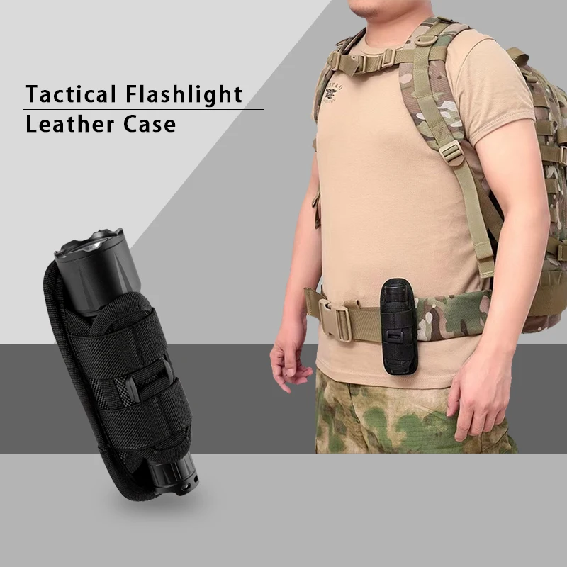 ซองใส่ไฟฉายไนลอนสำหรับล่าสัตว์ 1 ชิ้น หมุนได้ 360 องศา ซองใส่ไฟฉายสำหรับกิจกรรมกลางแจ้ง ซองใส่ไฟฉายพกพา