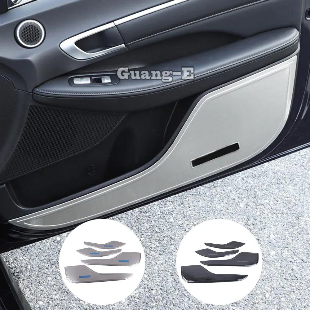 

Car Inner Door Protective Styling Cover Anti-Kick Board Sticker Trim Decoration For Hyundai Sonata 10th DN8 2020 2021 2022 2023