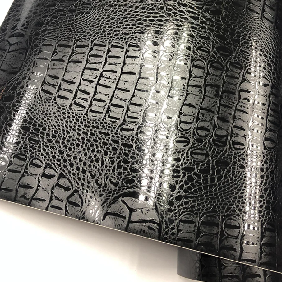 Premium 3D car simulation faux crocodile skin leather car wrap vinyl film retro crack design interior decoration